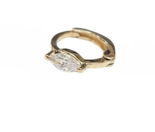 14K Yellow Gold Marquise Helix / Earring Hoop