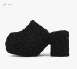 COLORS OF CALIFORNIA Teddy Fur Sabot In Black