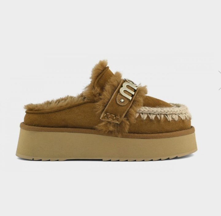 MOU Platform clog with strap logo Congac