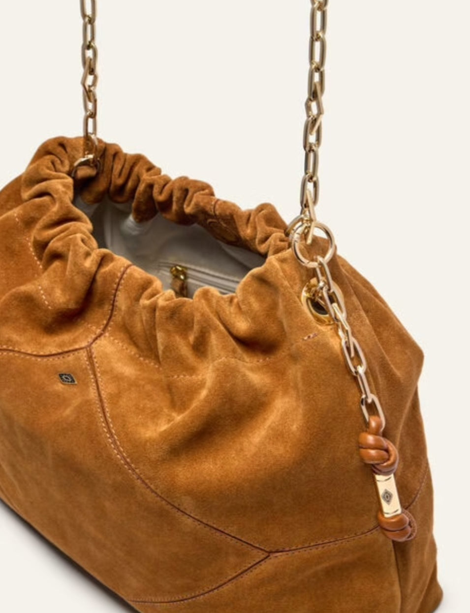 BA&SH JUNE TOTE BAG Suede Congac