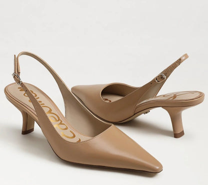 SAM EDELMAN Bianka Slingback Pump In French Sand Leather