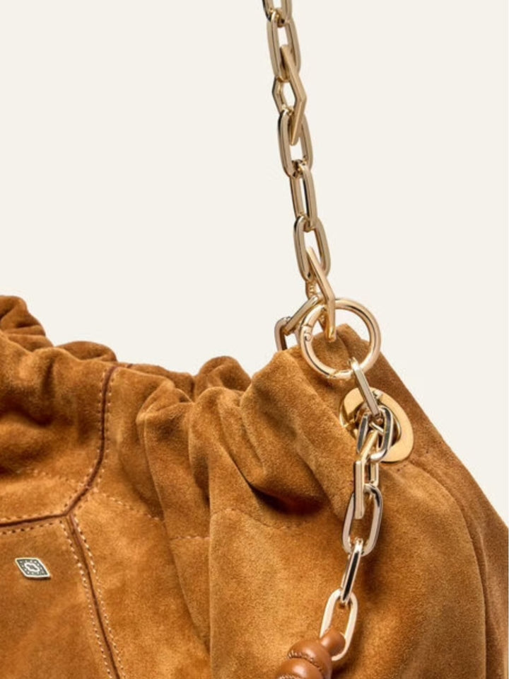 BA&SH JUNE TOTE BAG Suede Congac