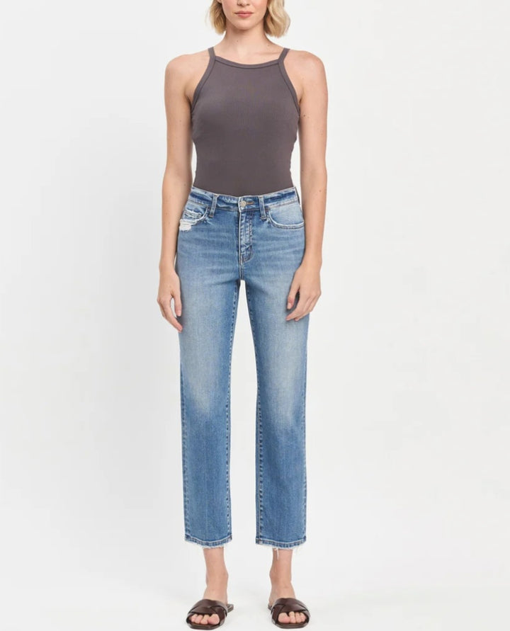 VERVET Bardot - High Rise Tapered Ankle Straight Jeans
