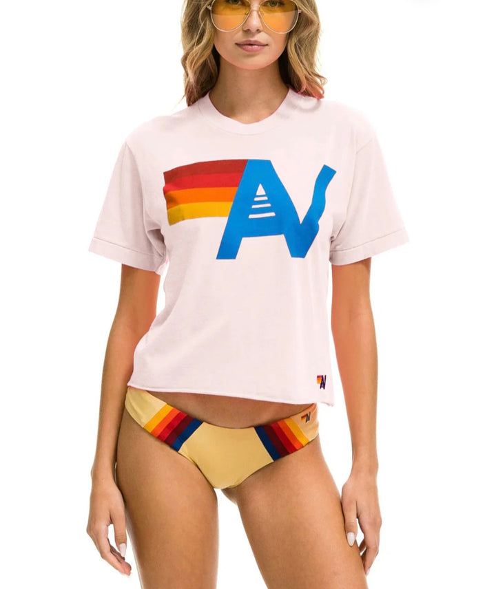 AVIATOR NATION LOGO BOYFRIEND TEE - LIGHT PINK