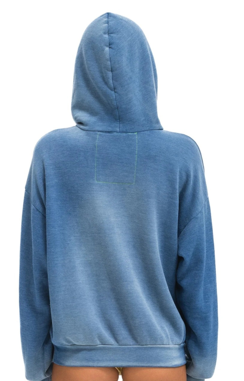 AVIATOR NATION ESSENTIAL RELAXED PULLOVER HOODIE - FADED WATER