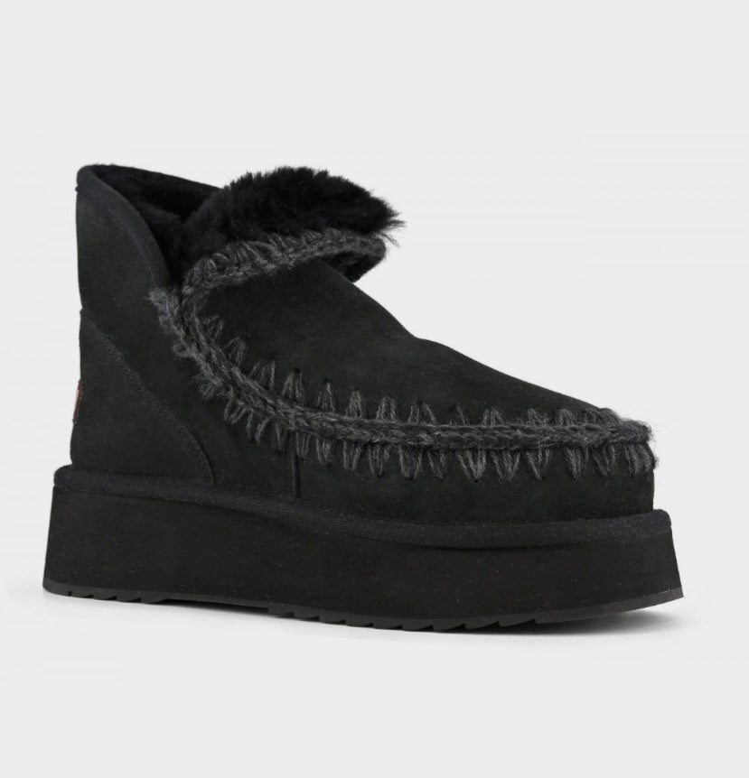 MOU Mini Eskimo Platform Boots Black