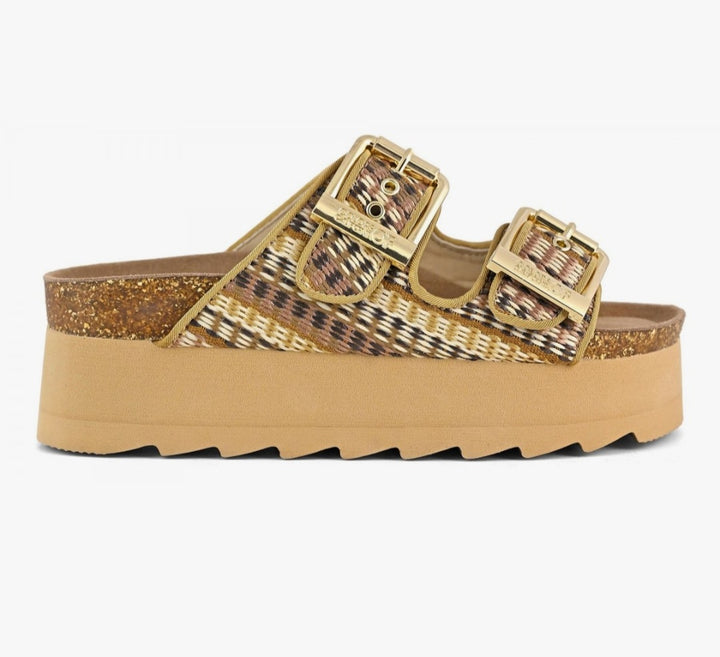 COLORS OF CALIFORNIA Raffia platform sandal