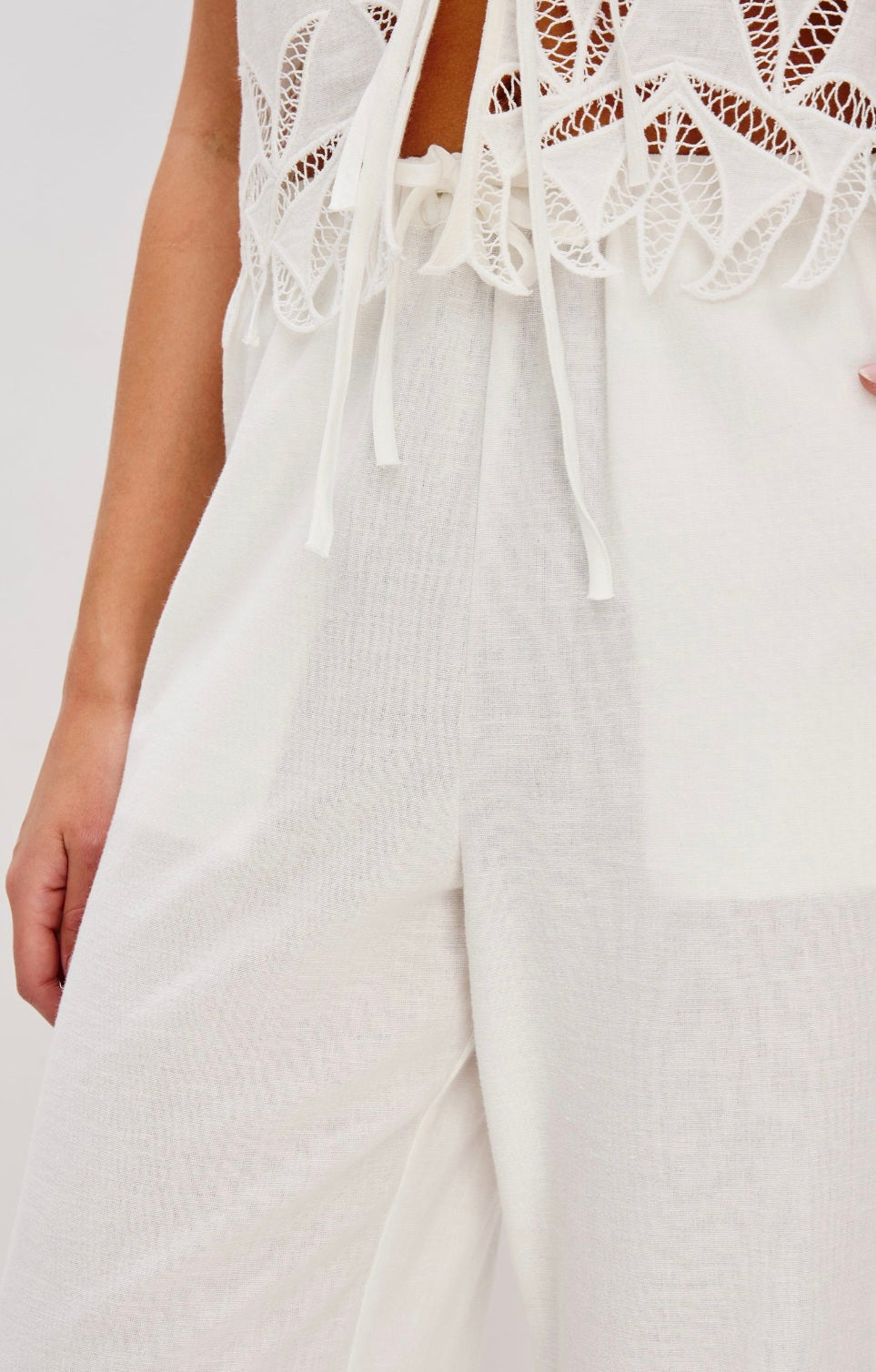 RAILS Emmie Pant White Palm Embroidery