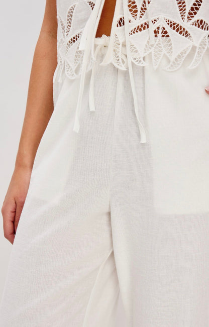 RAILS Emmie Pant White Palm Embroidery