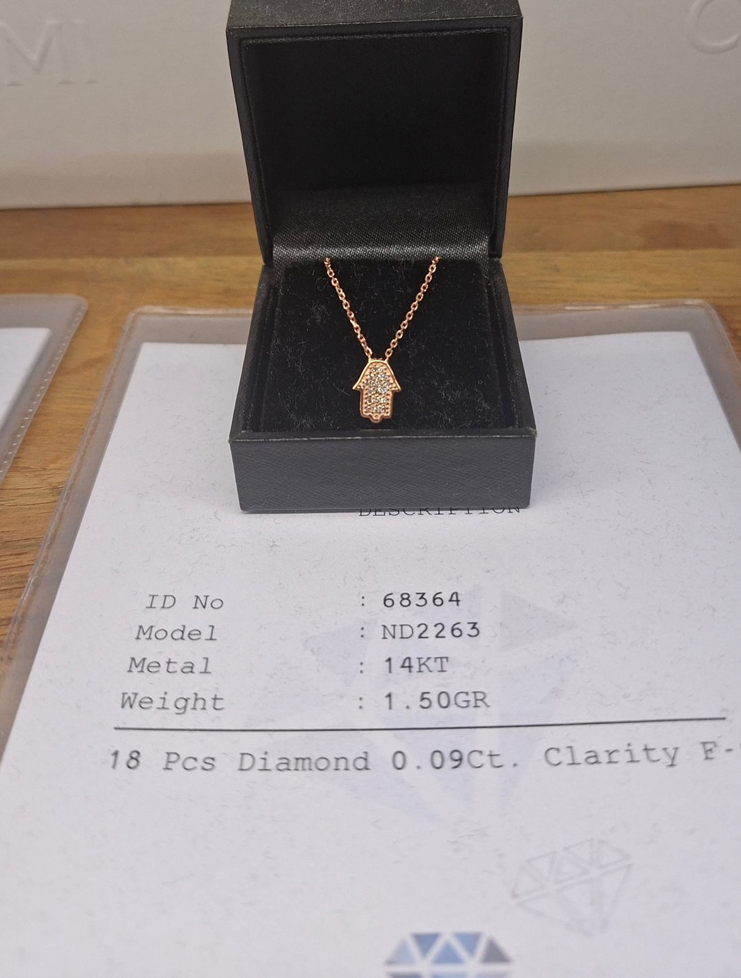 14K ROSE GOLD AND HAMSA NECKLACE