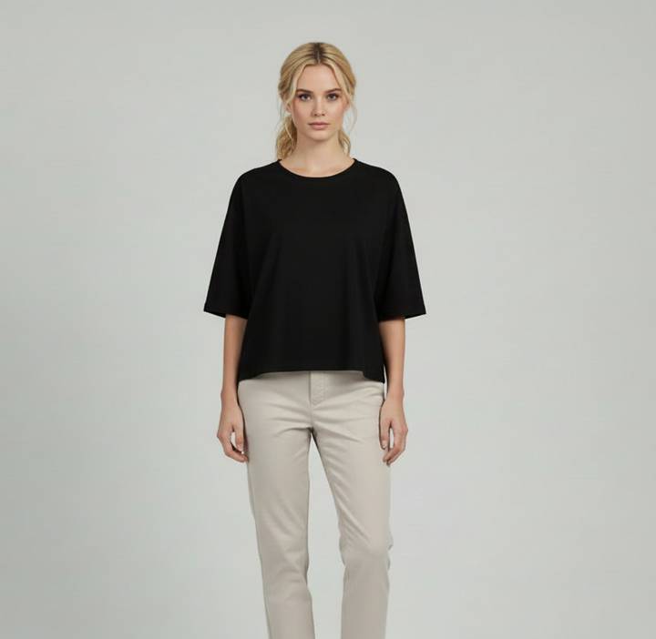 MAJESTIC FILATURES Oversized Tee Black