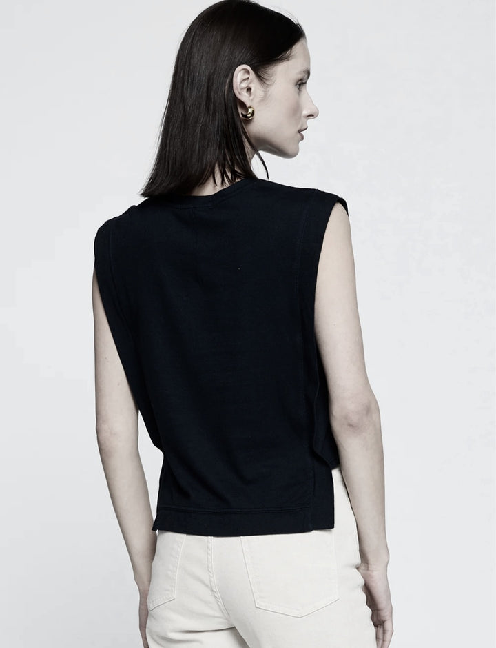 STATESIDE Cloud Jersey Muscle Tank in Black