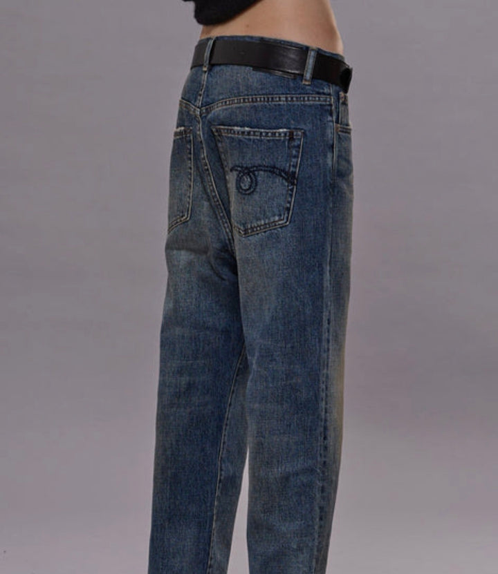 R13 TAILORED DROP JEAN Hutton Blue