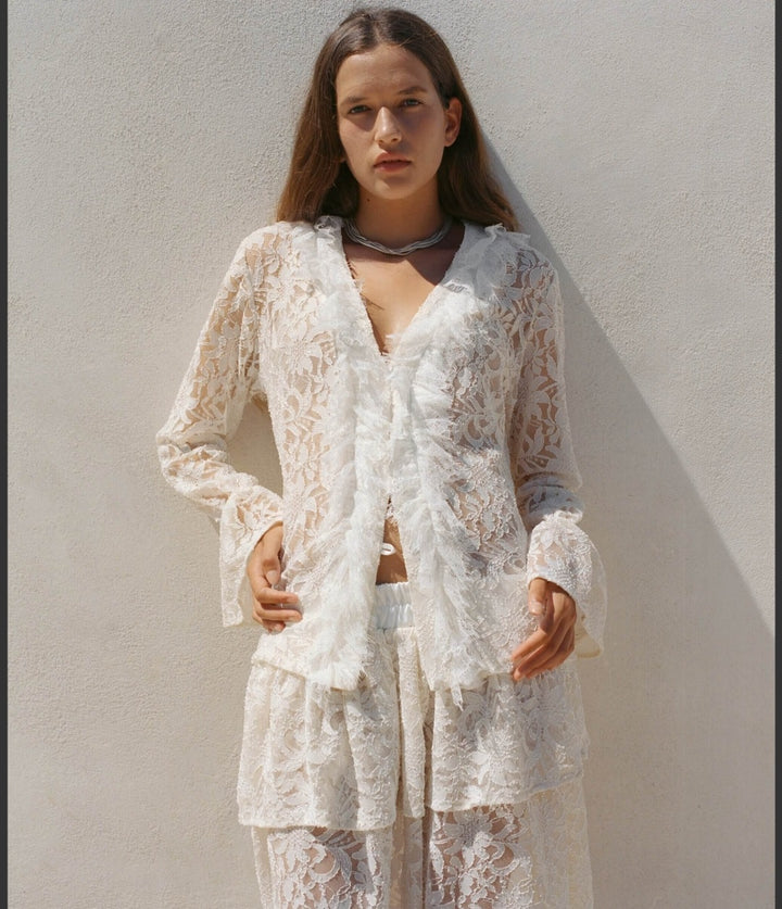 KIANNE Dream Lace Blouse Cloud