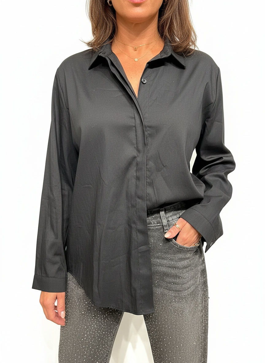 STUDIO PARISIEN Button down shirt Black