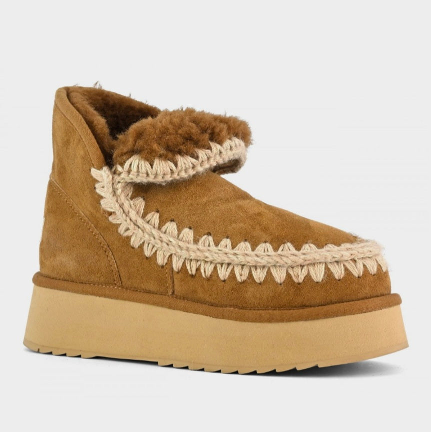 MOU Mini Eskimo Platform Boots Congac