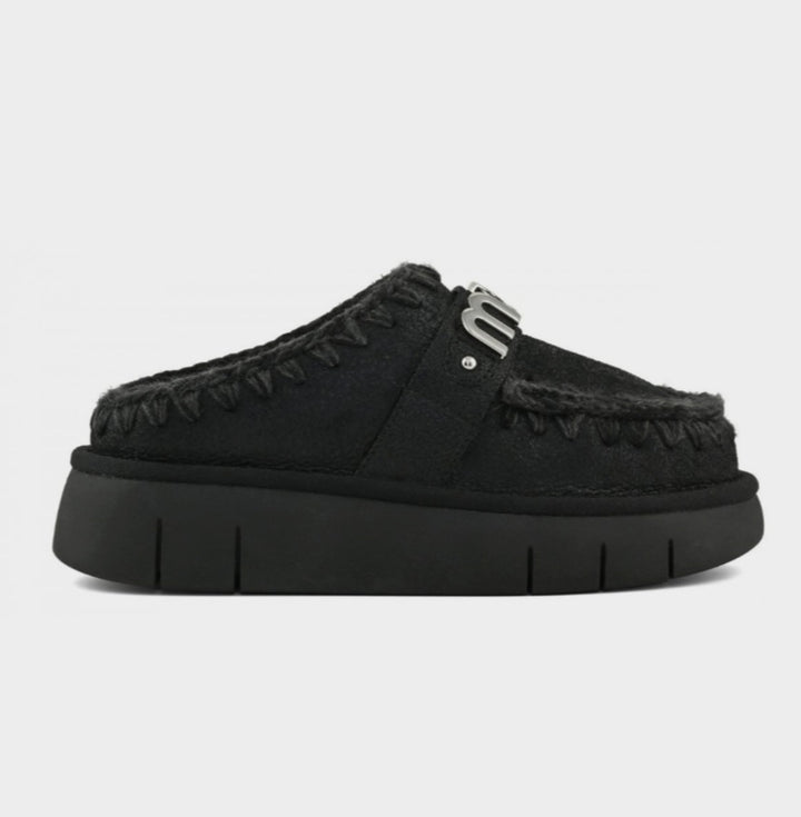 MOU Bounce clog special leather colour Cracked Black