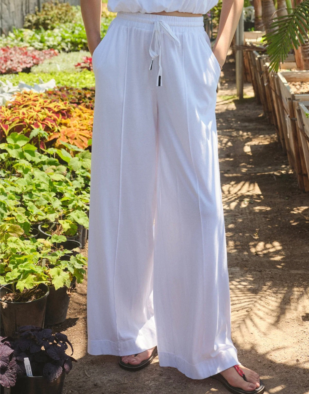 STATESIDE CLOUD JERSEY DRAWSTRING PANTS - White