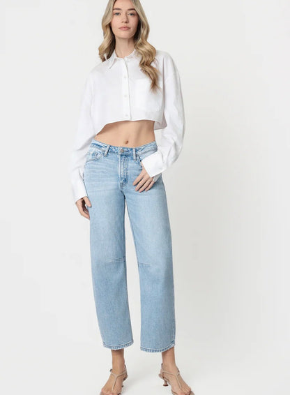 VERVET Charm - High Rise Wide Barrel Jeans