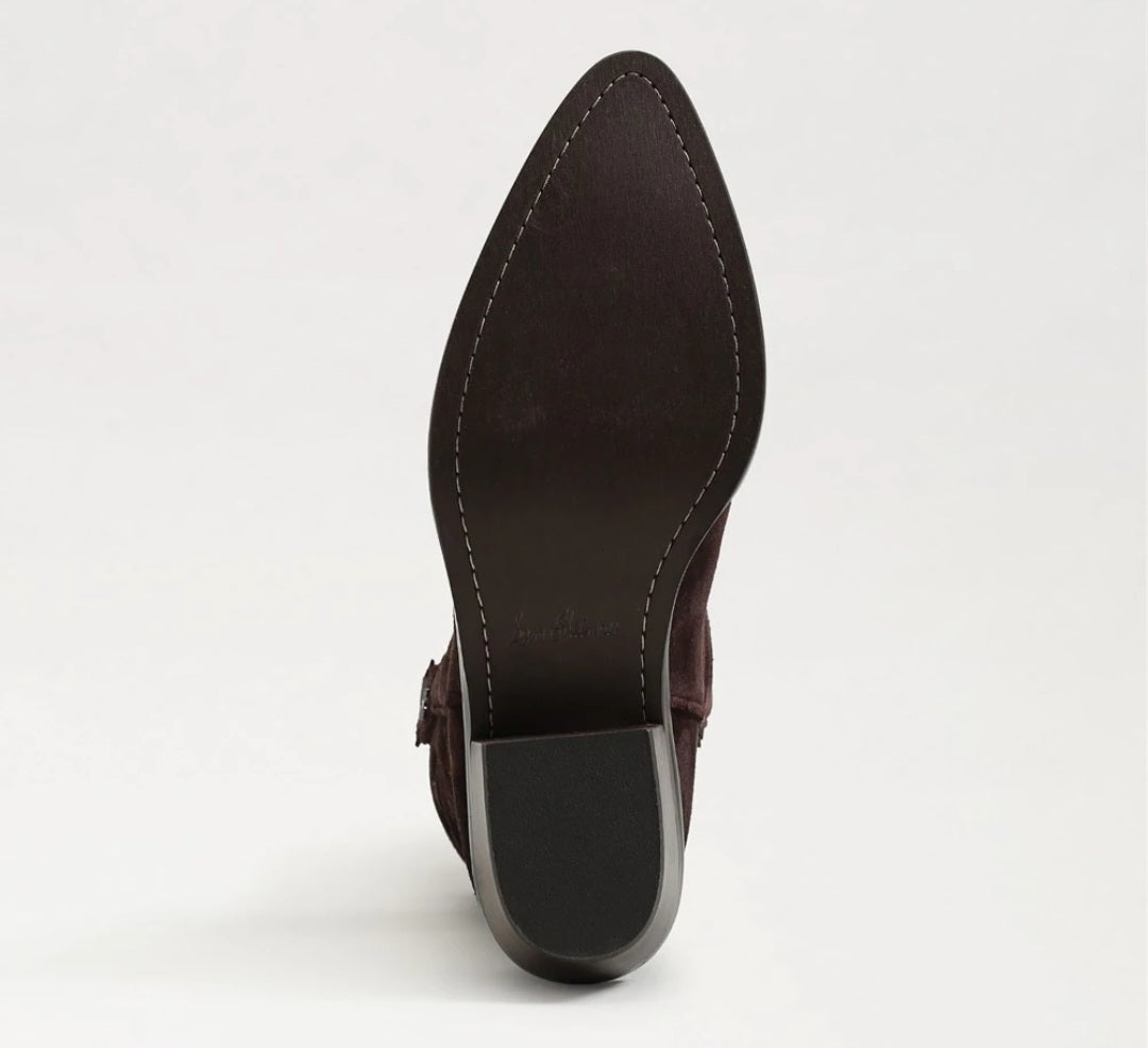 SAM EDELMAN RUE Western Boot In Cafe Noir Suede