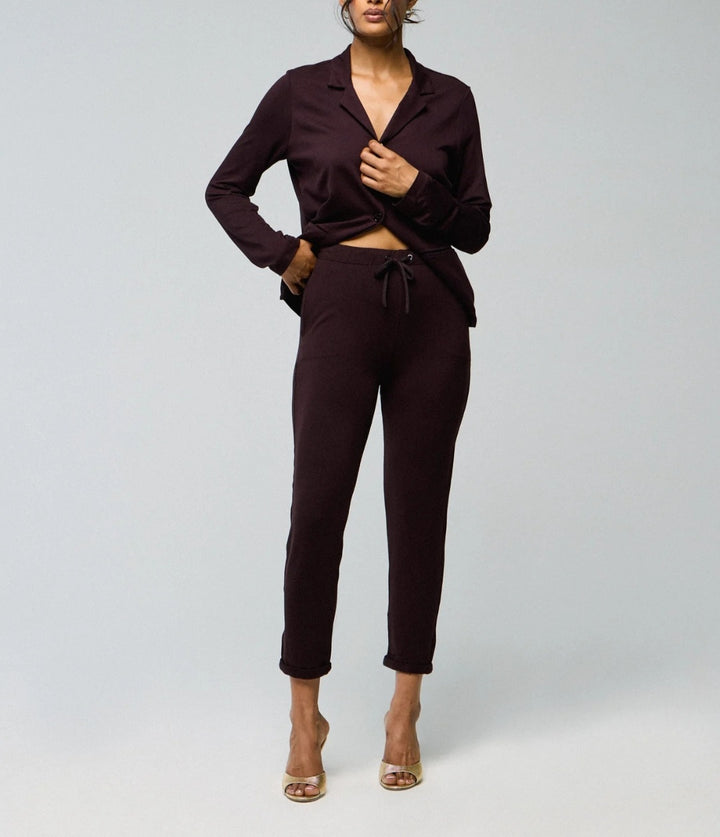 MAJESTIC FILATURES Viscose/Elastane Trousers Coffe