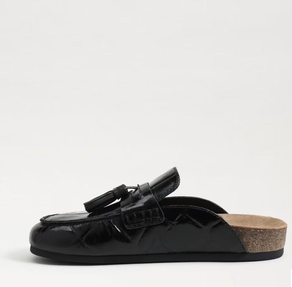 SAM EDELMAN Astrid Mule Black Croco Leather