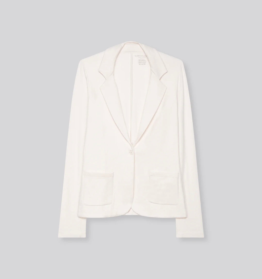 MAJESTIC FILATURES Blazer in Cotton and Cashmere Raw White