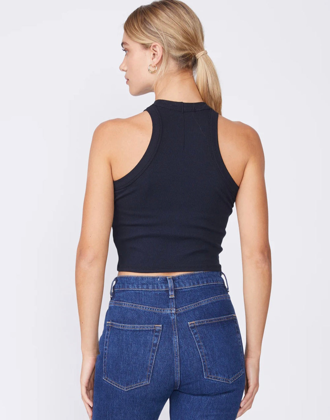 STATESIDE  2x1 Rib Halter Cropped Tank