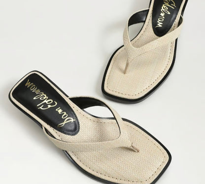 SAM EDELMAN Dollie Thong Sandal Linen Se Leather