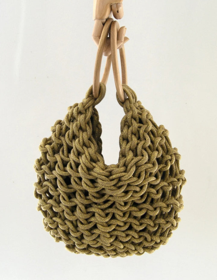 ALIENINA Sofia Small Waxed Bag Gold