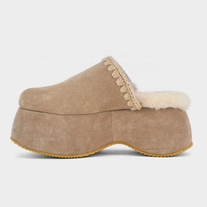 MOU Chunky platform suede In Camel