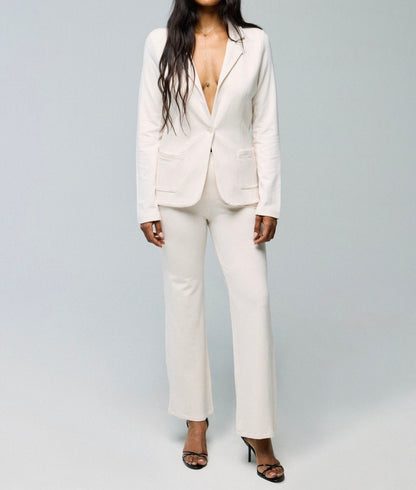 MAJESTIC FILATURES Viscose/Elastane Trousers Cream