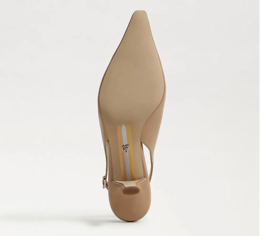 SAM EDELMAN Bianka Slingback Pump In French Sand Leather