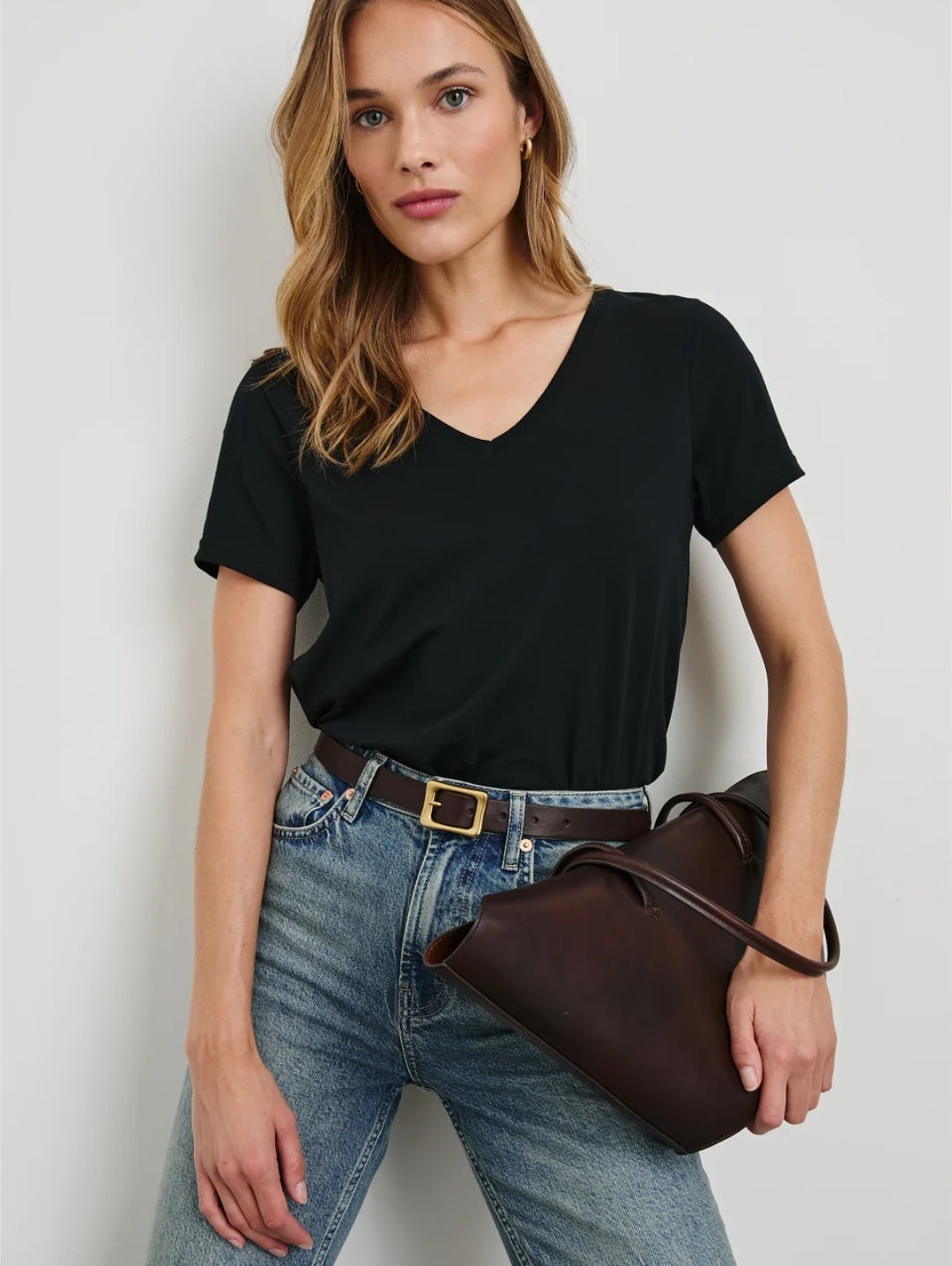 RAILS Classic v neck t-shirt Black