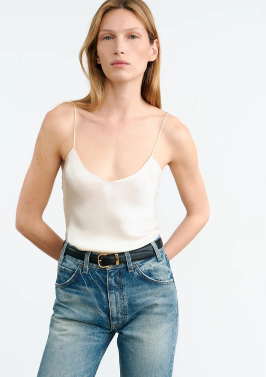 NILI LOTAN Isabella Silk Cami In Ivory