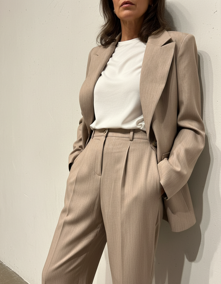 STUDIO PARISIEN Tailored Blazer Beige