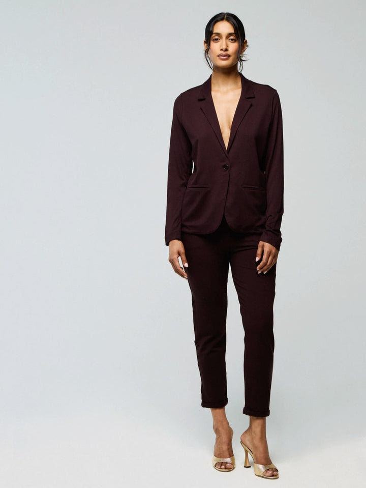 MAJESTIC FILATURES Blazer in Viscose and Elastane Coffe