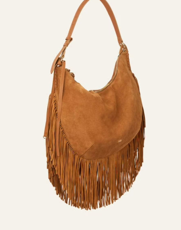 BA&SH SWING BAG XL Suede Congac