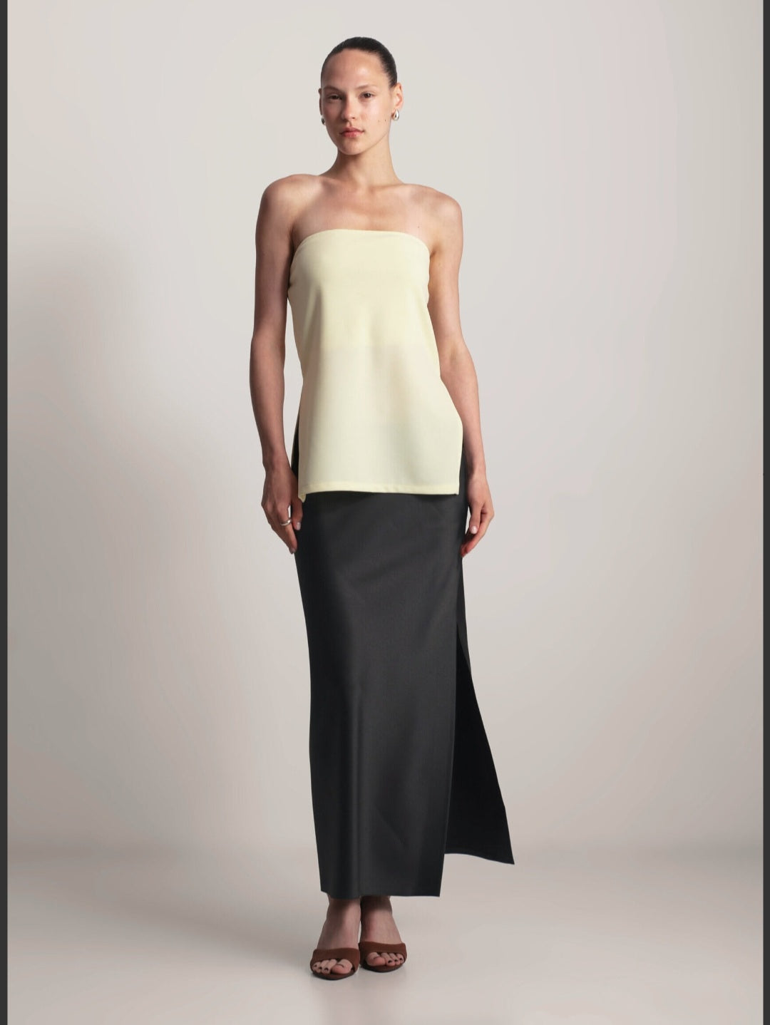 KIANNE Satin Skirt Black Onyx