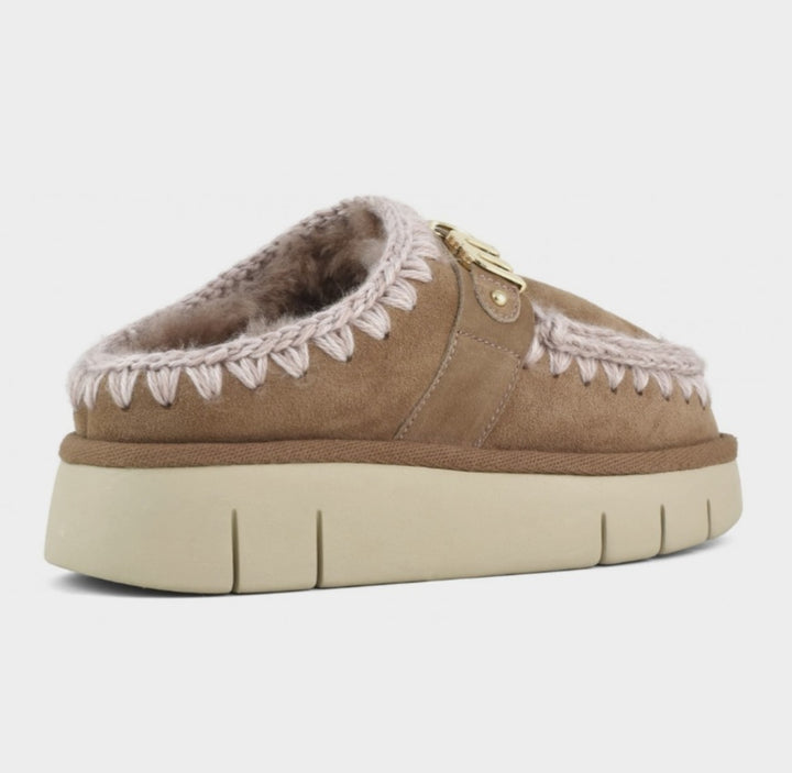 MOU Bounce clog metal logo In Pink Brown