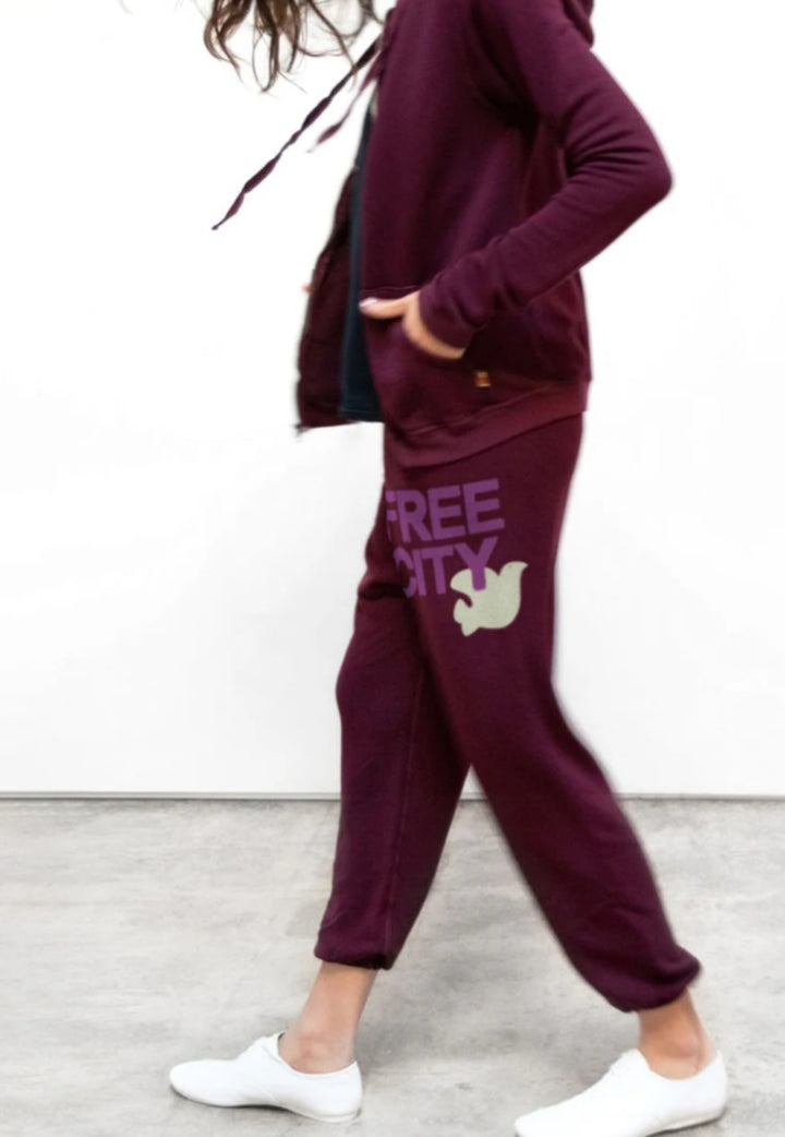 FREECITY SUPERFLUFF LUX OG sweatpant - deeplove/cream