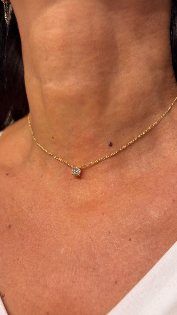 SIGNATURE 14K GOLD LAB DIAMOND SOLITAIRE NECKLACE – 0.50CT