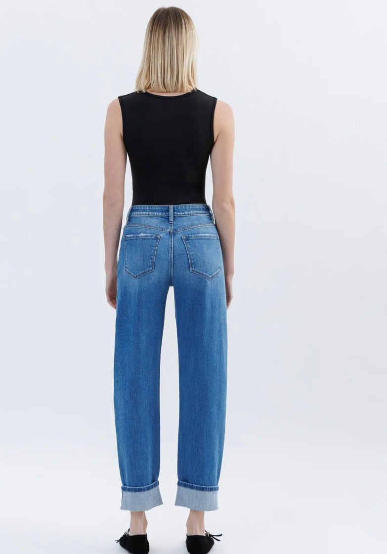 VERVET Lullaby - High Rise Cuffed Barrel Jeans