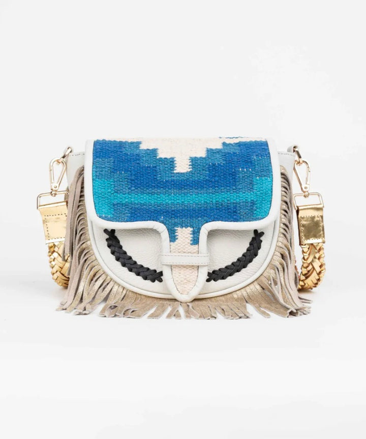 PITI CUITI SOHO SHOULDER BAG Cream/ Blues Embroidery