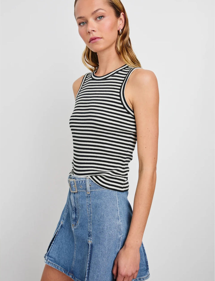 RAILS The racer tank Black Birch Stripe