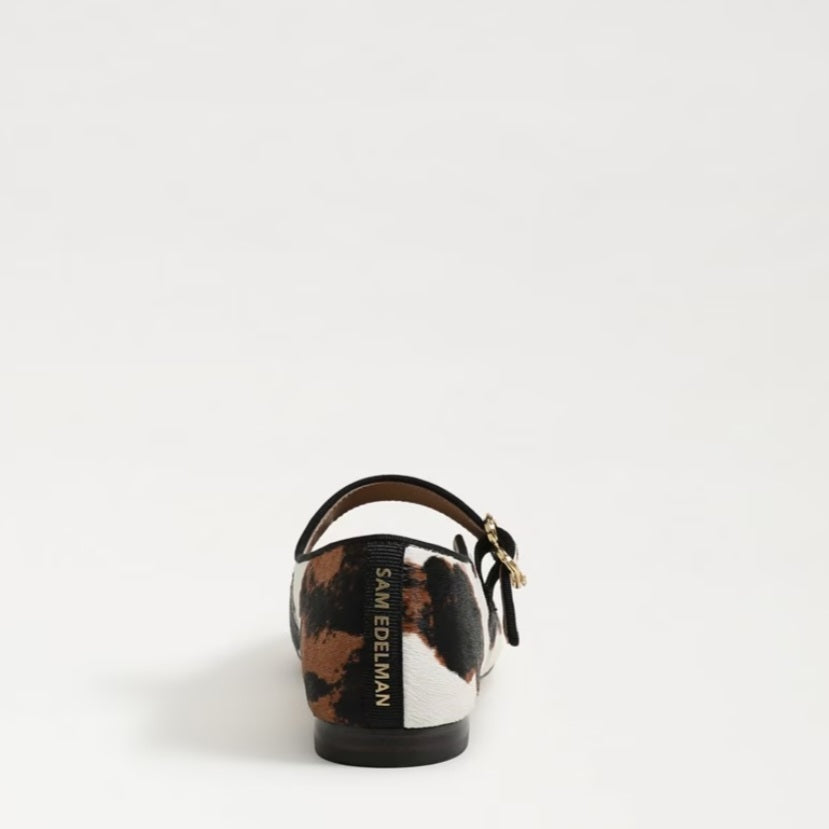 SAM EDELMAN Michaela Mary Jane Flat Cow Print Calf Hair