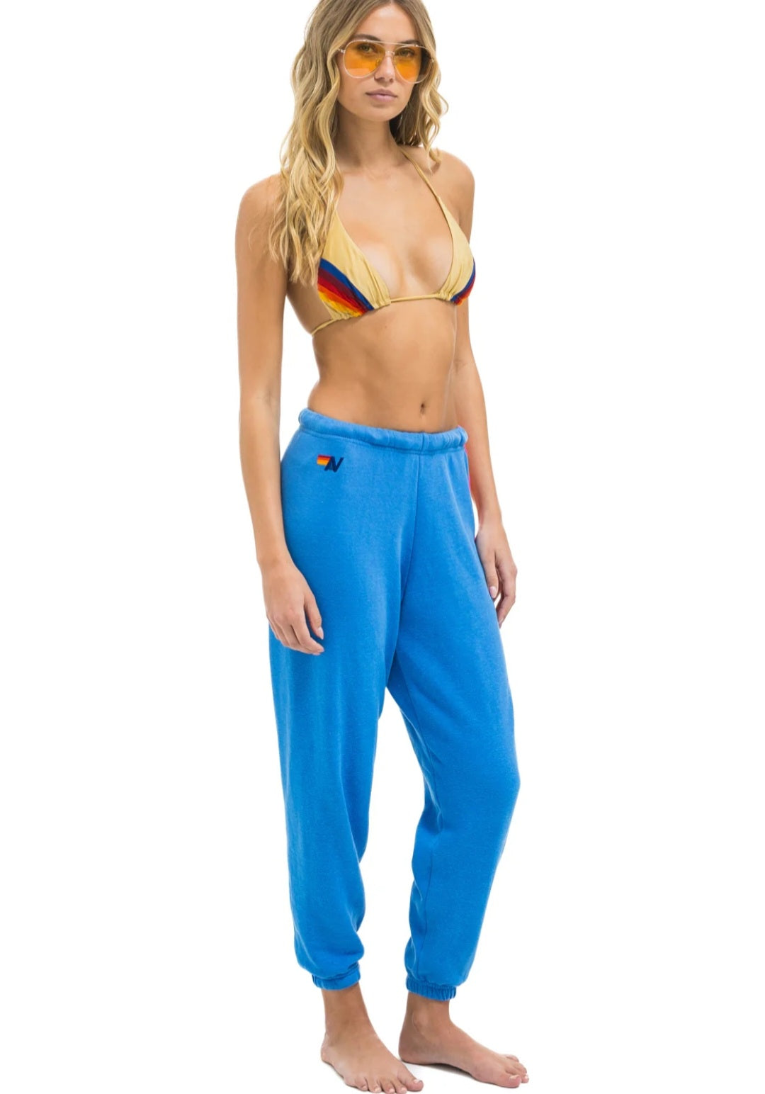 AVIATOR NATION 5 STRIPE SWEATPANTS - COBALT // NEON