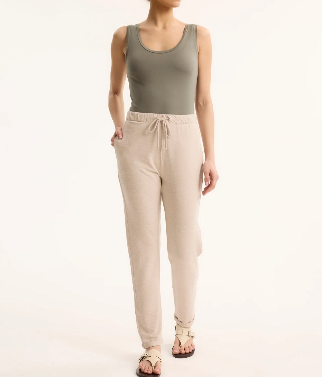 MAJESTIC FILATURES Viscose/Elastane Trousers Ecru