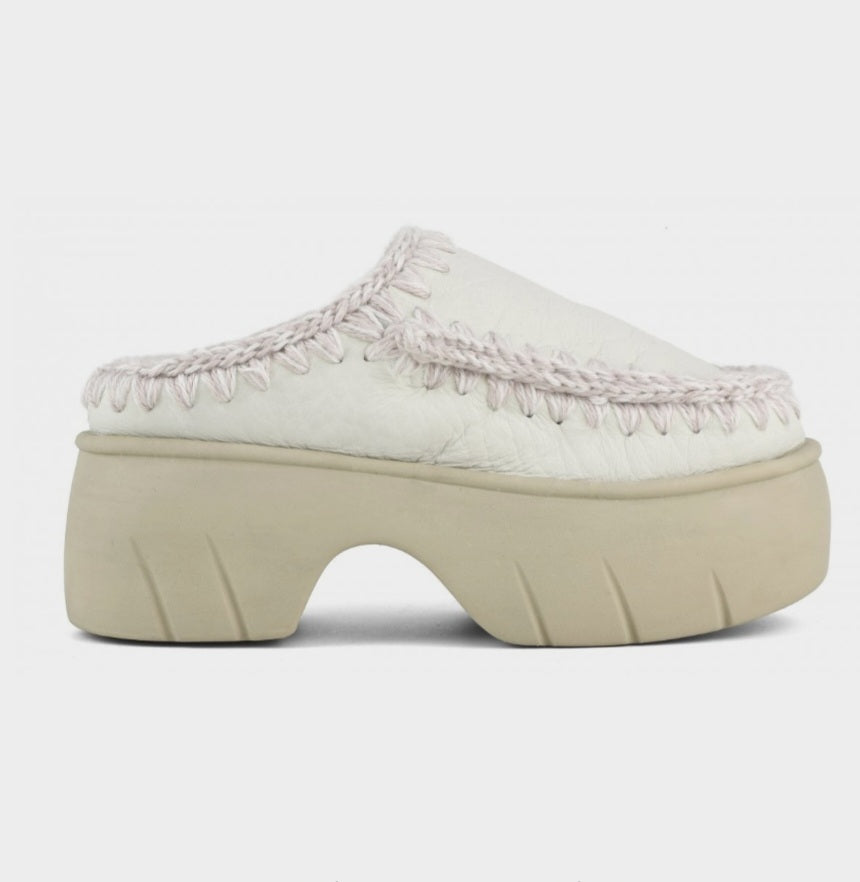 MOU Bounce clog twist In nubuck true white