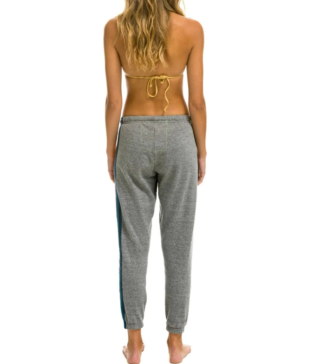 AVIATOR NATION 5 STRIPE SWEATPANTS - HEATHER GREY